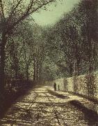 Atkinson Grimshaw Tree Shadows on the Park Wall,Roundhay Park Leeds Spain oil painting artist